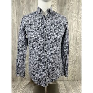 Steel & Jelly Floral Collared Button Up Long Sleeve Shirt Modern Son Mens SZ S